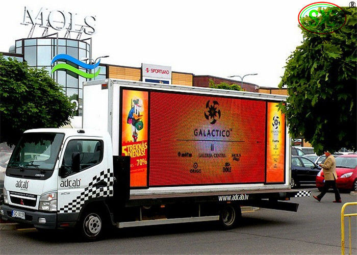 Exterior High Brightness full color  P10mm Truck Mobile LED Display with iron cabinet