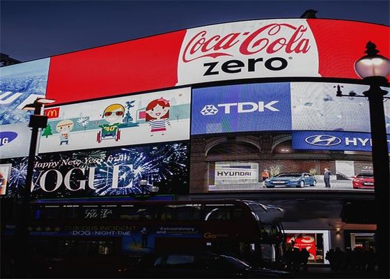 P10 Outdoor Led Screen , Waterproof IP65 Curved Video Wall