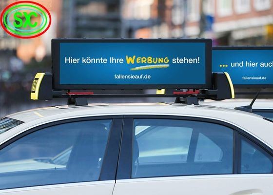 P4 Waterproof IP65 Video Car LED Sign Display , taxi roof led display