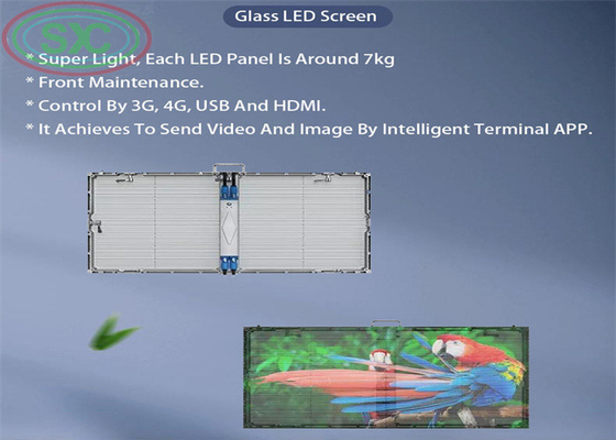 Window Clear GOB LED Display Advertising Sign Screen For Interior