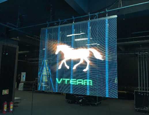 Good price Slim P1.25 Transparent Glass Led Display , Led Mesh Screen Pixel Density 25600pixels / Sqm online