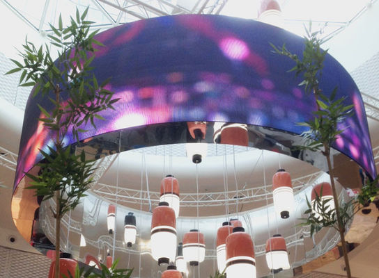Good price P4 Soft Hd Flexible Advertising LED Screens Pixel Density 62500 Dots / Sqm RGB advertising led screen  advertising led screen online