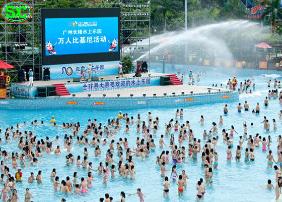 P10mm RGB Outdoor LED Display  with IP65 Waterproof on water pool IP65