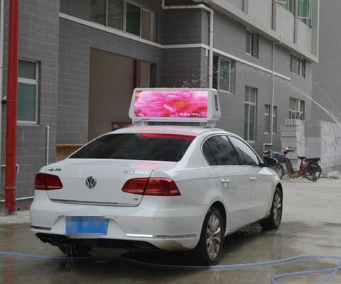 Good price P6.67 outdoor taxi roof led display Brightness 1800mcd 3G WIFI RGB die cast auminum led car rear window digital display online