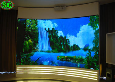 Indoor Curtain Led Display , Curve Shape P3 Led Video Wall led flex curtain