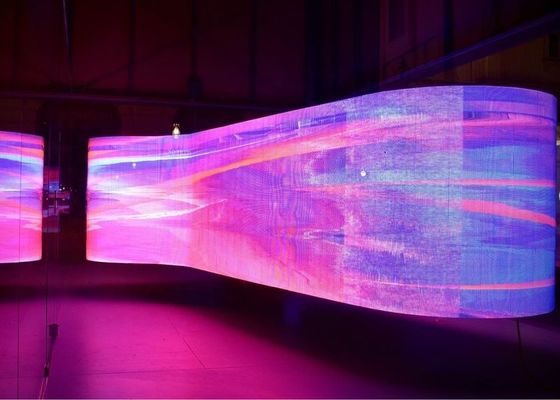 Good price P2.5 Soft Film Group Advertising Flexible LED Full Color Screen 4mm Pixel Curved Steel Cabinet online