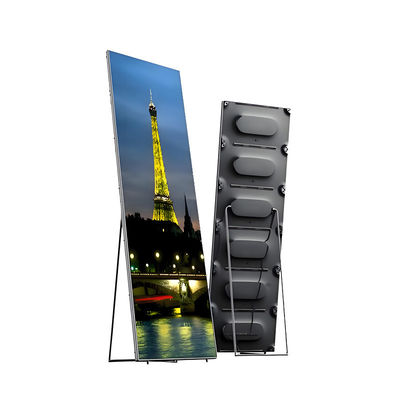 Aluminum Cabinet LED Poster Display 680x2000mm Screen Size P1.86mm Pitch for Your Marketing Plan
