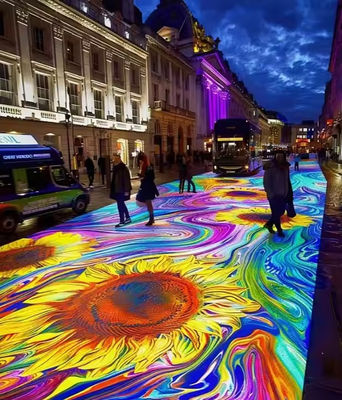 Customizable RGB Colour Interactive LED Floor with 8PCS W2 X H4 Modules