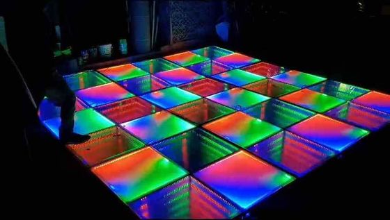 Indoor LED Dance Floor with Glowing Lighting Effect in RGB Colour and Floor Lighting