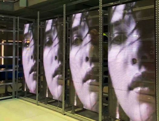 Good price Full Color P3.91-7.82mm Transparent LED Screen 500x1000mm 6000cd/M2 online