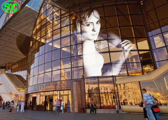 Good price Outdoor Glass Advertising Led Display Screen , Transparent Led Curtain P6.25 online