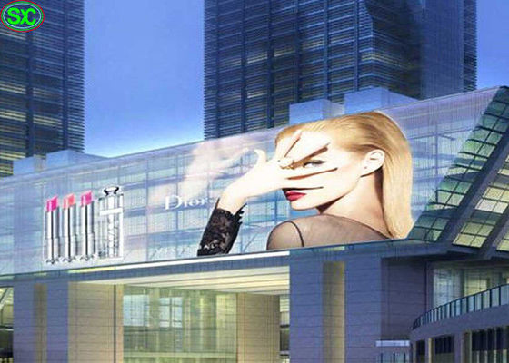 Good price Commercial 1R1G1B Transparent LED TV Screen 1000mmx1000mm Case Size online