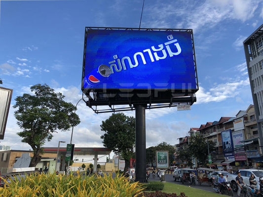 Fixed P10 SMD2121 Outdoor Full Color LED Die-Cast Aluminum 16-bit Grayscale Levels