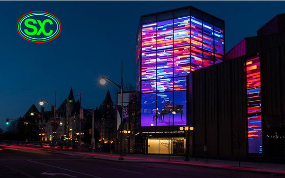 Good price Transparent LED Screen P10.41 Full Color For Shopping Mall Glass Facade online