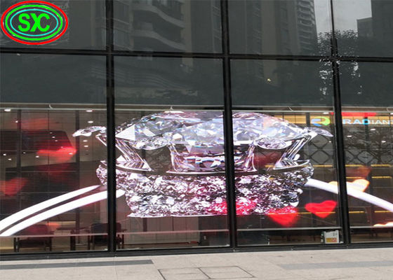 Transparent LED Screen Indoor P3.9-7.8 Full Color SMD Curved Led Video Wall Glass For Showcase