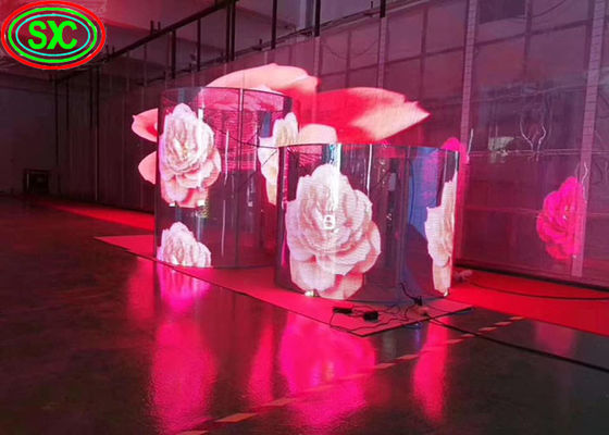 Good price indoor outdoor P3.91-P7.82 Transparent Full Color LED Screen 500x1000mm 6000cd/M2 online