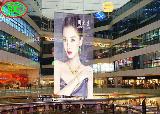 Indoor Outdoor P3.91-7.82mm Transparent LED Screen For Glass Curtain Walls