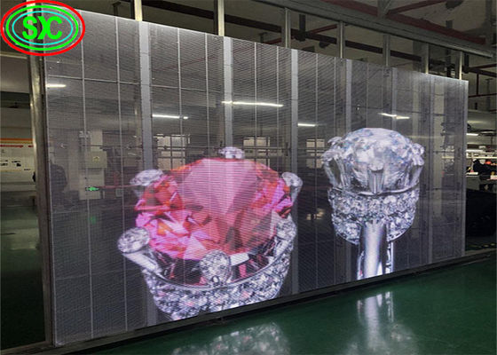 P3.91mm-7.82mm Transparent LED Screen Panels High Brightness Full Color