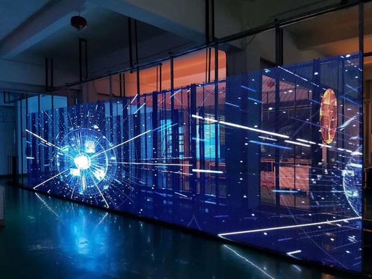 Good price SCX Transparent LED Screen 500x1000mm wifi retail glass window P7.81 transparent glass led display screen online