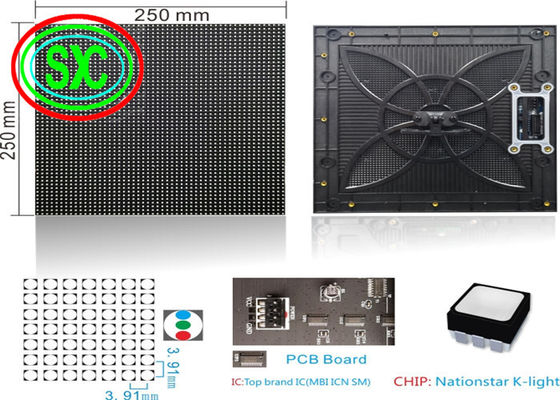 Good price Full color Magnetic front maintenance P3.91 led display 250*250mm with QC confirm online