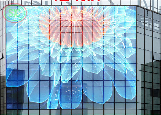 Good price Commercial 1R1G1B Transparent LED TV Screen 1000mmx1000mm Case Size online