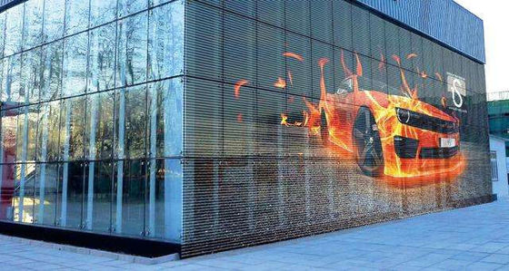 Good price SMD3806 P10.42 Transparent Curtain Led Displays 5500cd/sqm online