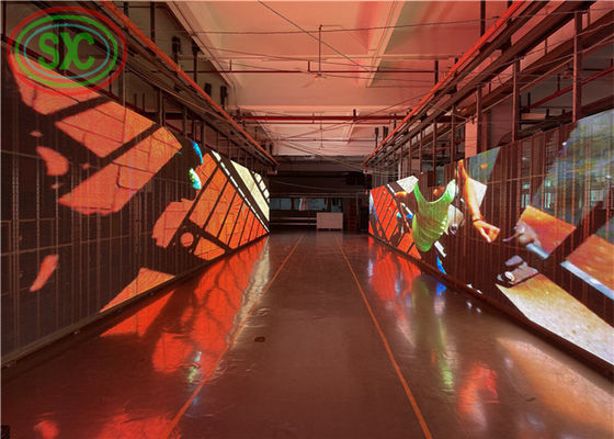 Good price Commercial 1R1G1B Transparent LED TV Screen 1000mmx1000mm Case Size online