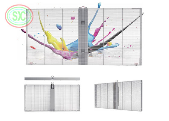 Good price Easy installation G7.8125-15.625 Transparent mesh Led Display Glass with green power online