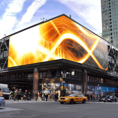 Good price 6500cd/m2 9500K Flexible LED Curtain Mesh ISO2001 Glass Transparent LED Display online