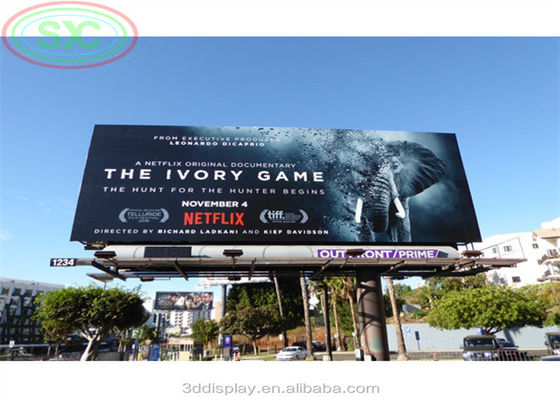 Big billboard outdoor P 6 LED screen with the column beside the highway