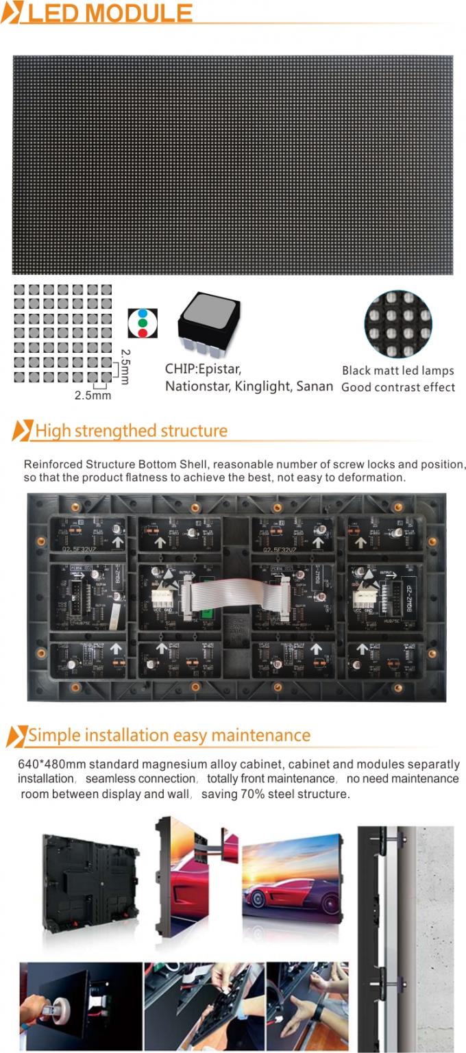 P2-32S Indoor Full Color LED Display Module with Constant Drive and 640*640mm Cabinet Dimension 4