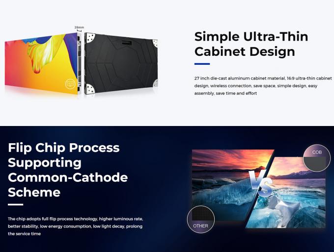 Nova Star Control System 600*337.5mm Die-cast Aluminum Small Spacing LED Screen for Advertising P0.9 P1.25 P1.56 16 9 3